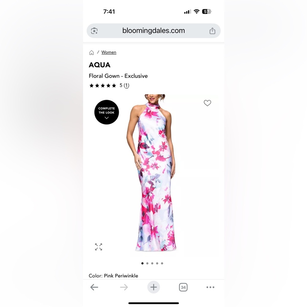 Bloomingdale's Pink Floral Maxi Dress